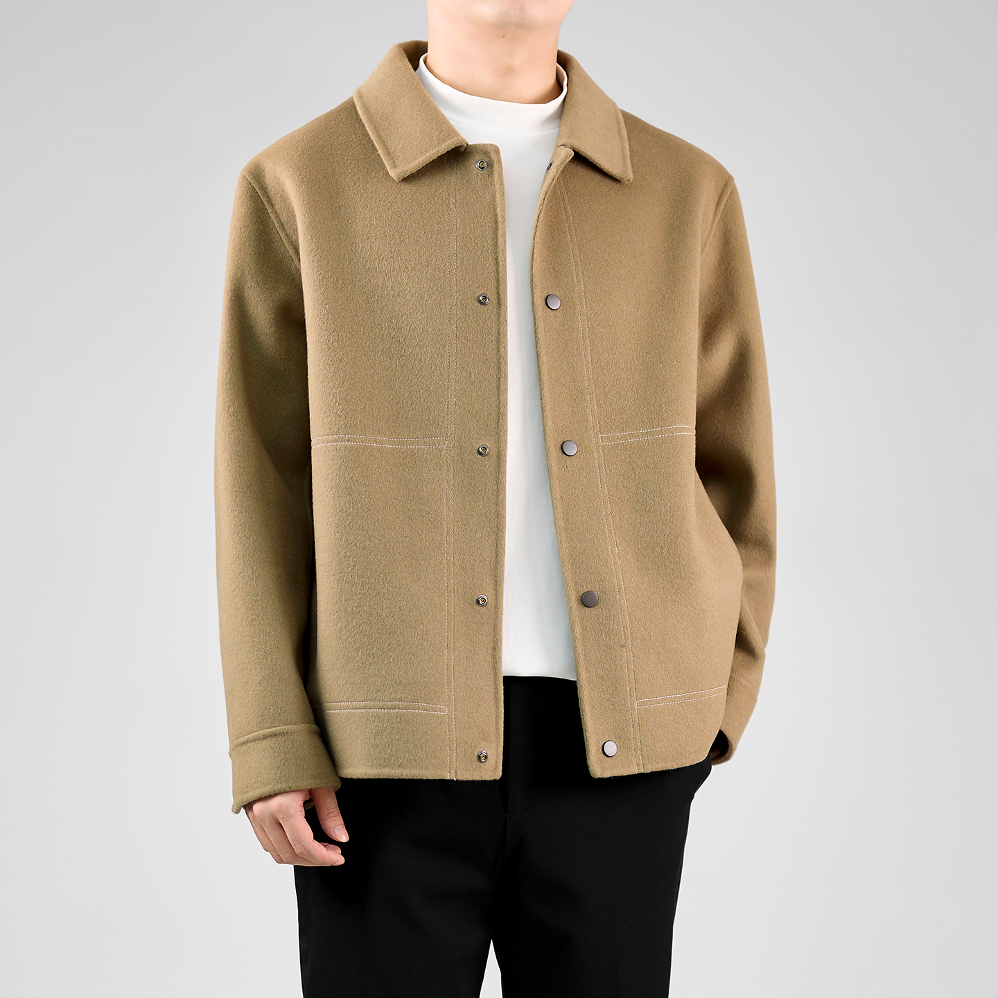 【奥莱撤柜】高级感双面呢外套男士2025新款春秋季季韩版休闲短款