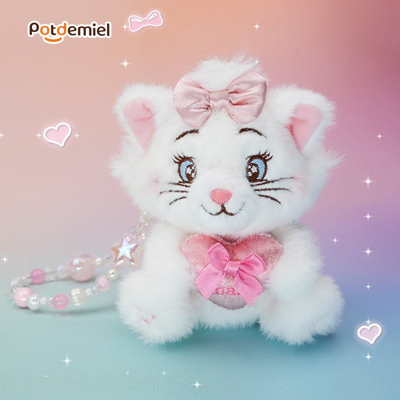 【精致挂件】蜂蜜罐迪士尼正版玛丽猫挂件可爱卡通包搭子珍珠链挂件