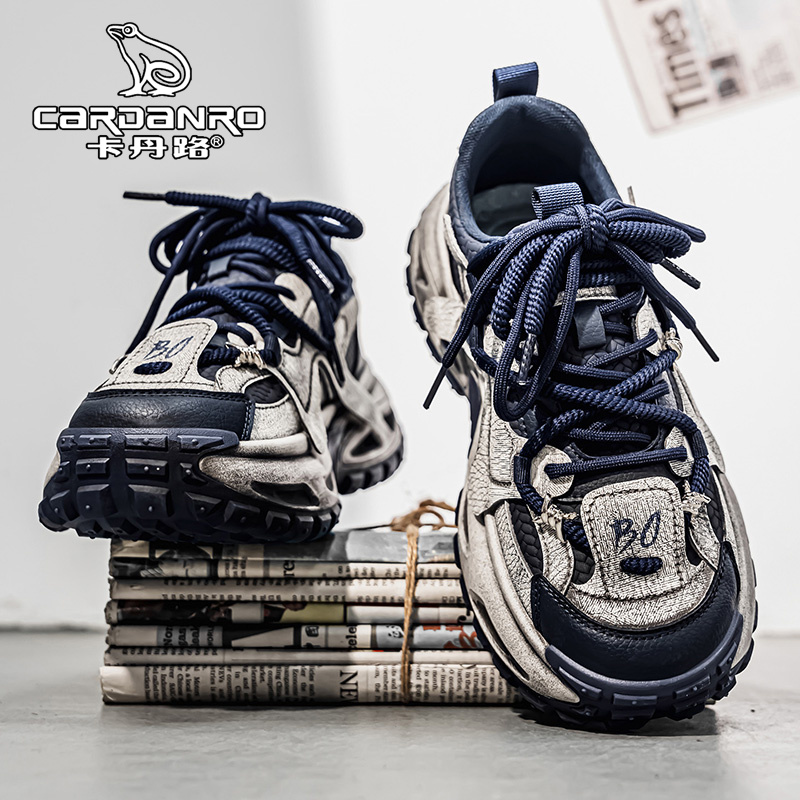意大利卡丹路男鞋秋季跑步运动鞋男生莆田潮牌做旧脏脏增高老爹鞋