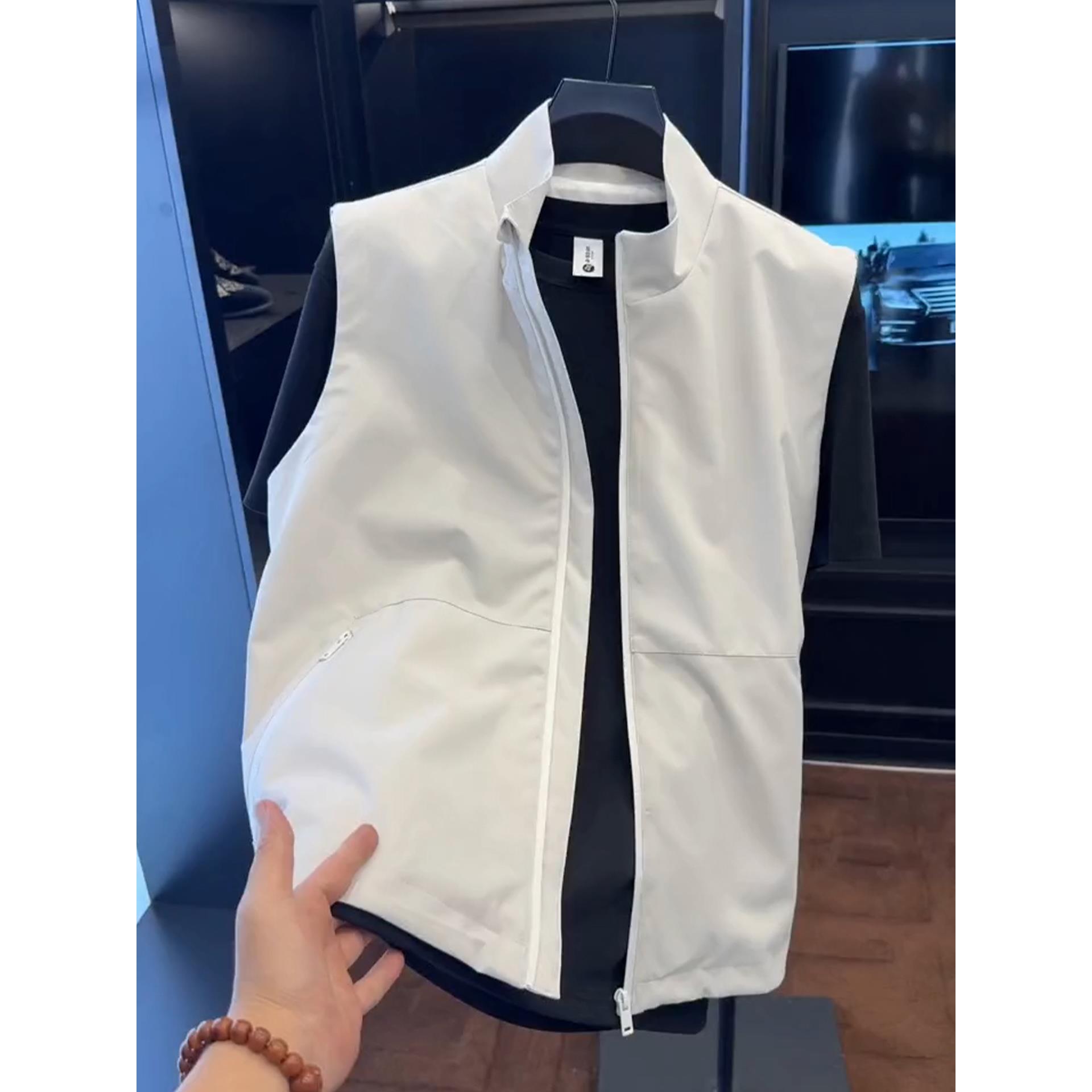 美式机能立领新款工装马甲男款秋季高端休闲夏季男款宽松机能马甲