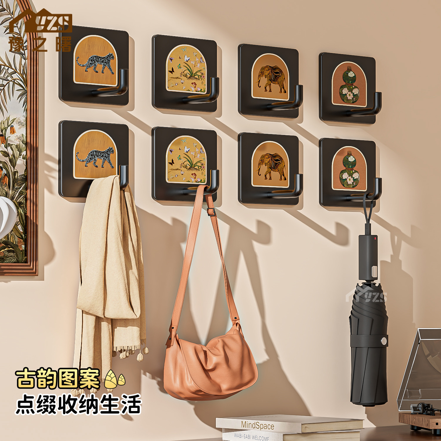 豫之曙挂钩强力粘胶免打孔浴室阳台墙壁门后无痕粘钩挂架碳钢钩子