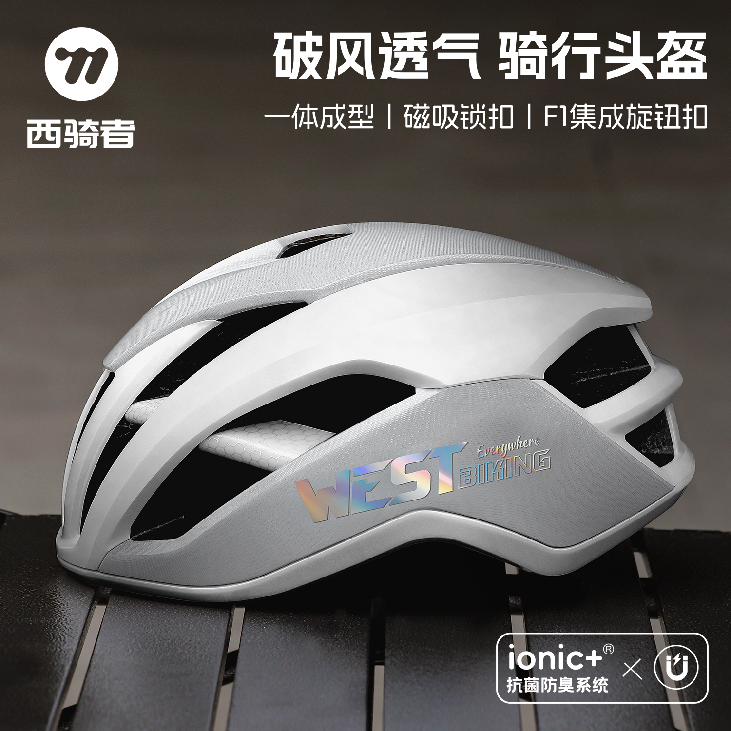 西骑者自行车头盔破风透气磁吸锁扣男女款轻量化骑行安全帽装备