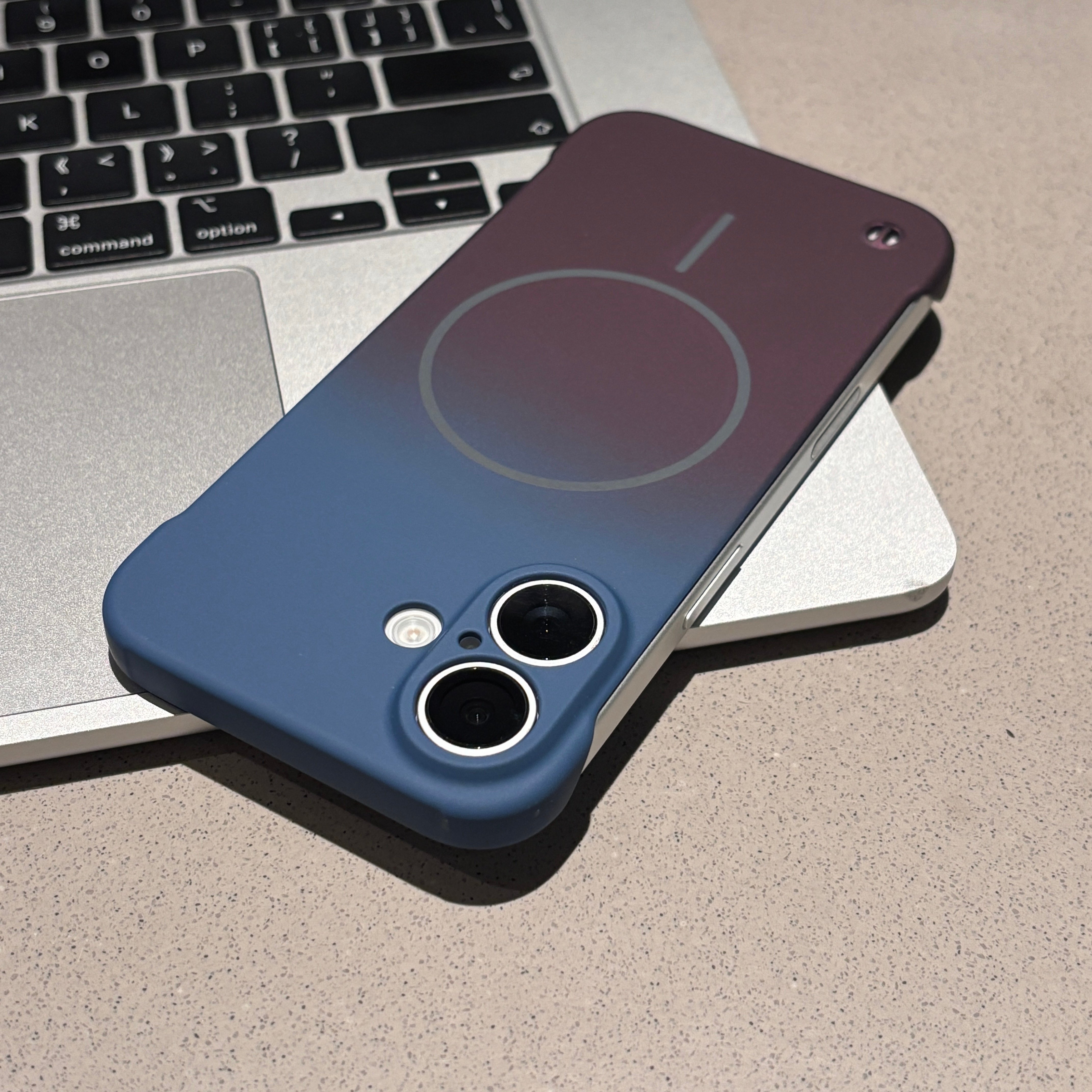 飞虎胜ins渐变磁吸适用苹果16pro无边框手机壳华为P70vivoppo小米