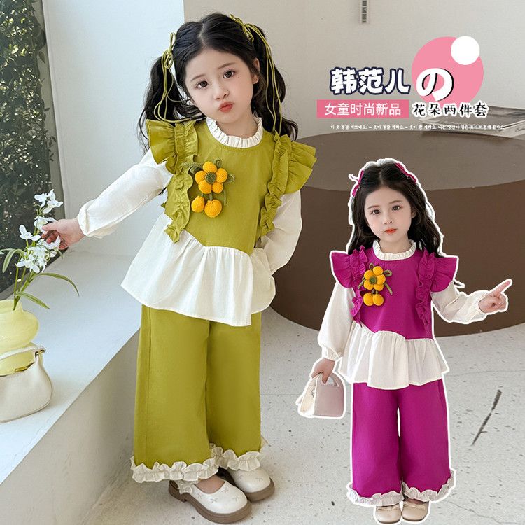 女儿服运动夏装衣服秋季春秋女童秋装超好看套装2025新款儿季女