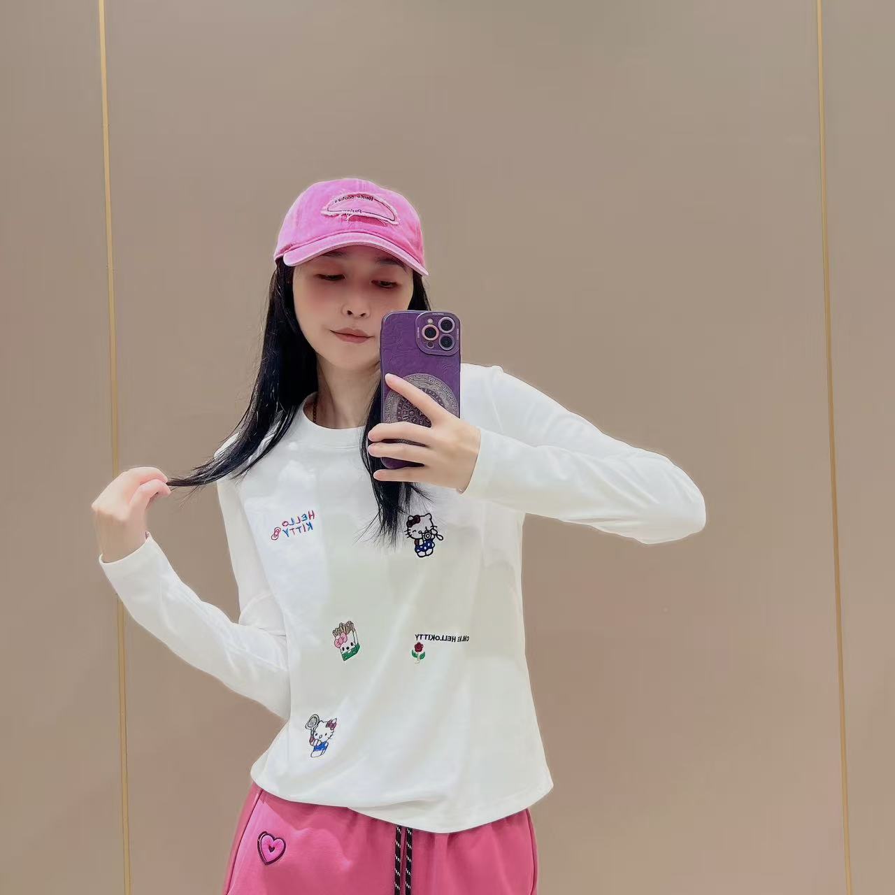 新款常规版型长袖打底女士509254显瘦洋气时尚百搭休闲体恤秋款