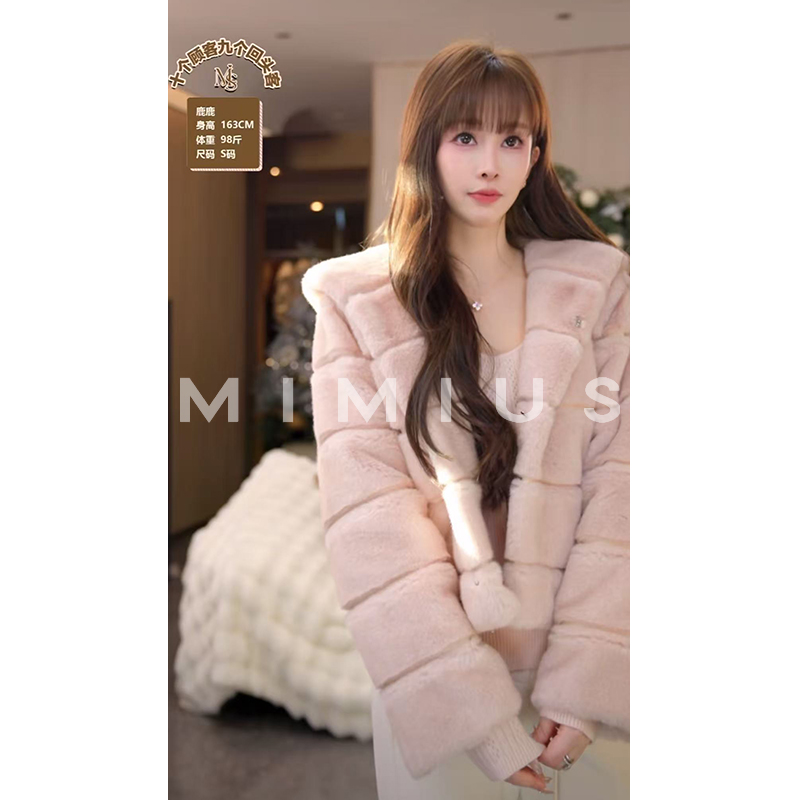 【mimius】P 毛茸茸皮毛一体皮 草外套  G11233
