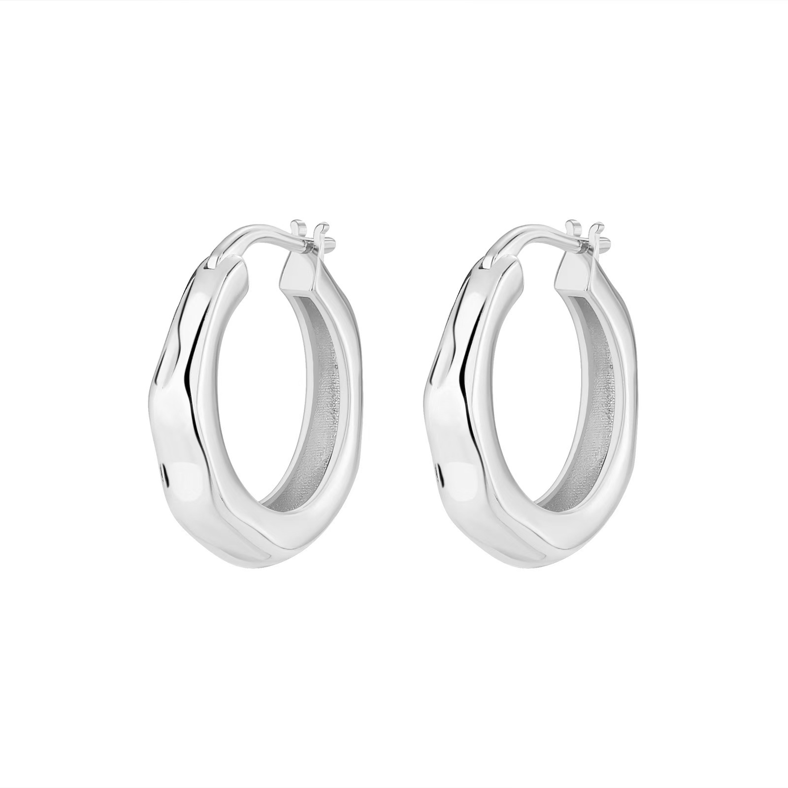 铜合金耳饰 复古自由搭配潺流耳圈耳扣女小众高级设计简约感耳饰