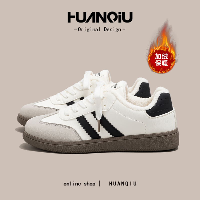 环球高颜值加绒加厚百搭小众德训鞋女2025冬爆款舒适棉鞋M-HC6960