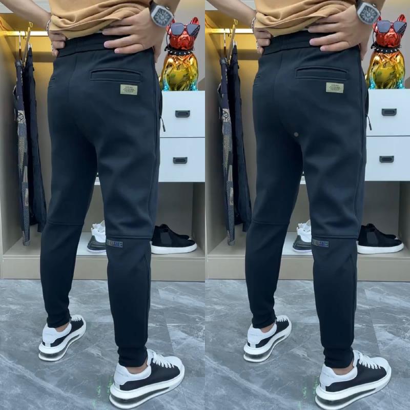 春秋季百搭小脚休闲裤男士潮牌显瘦舒适卫裤时尚拉链口袋哈伦裤男