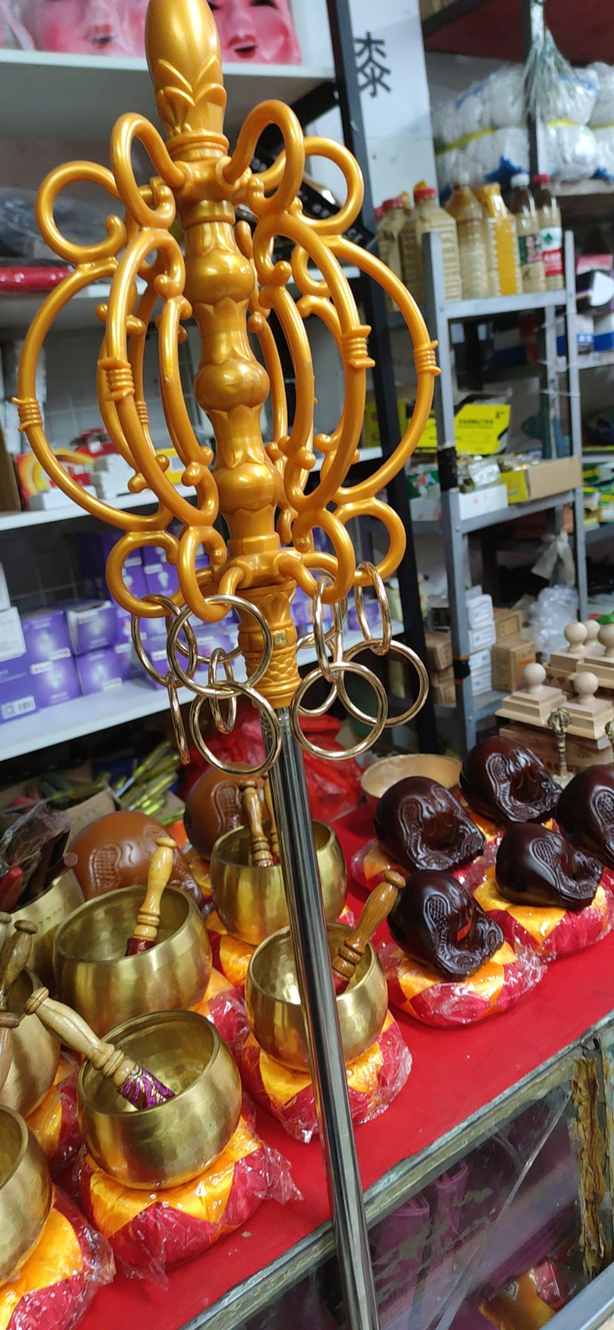 锡杖长度1.7米左右重量3斤左右可拆卸3截