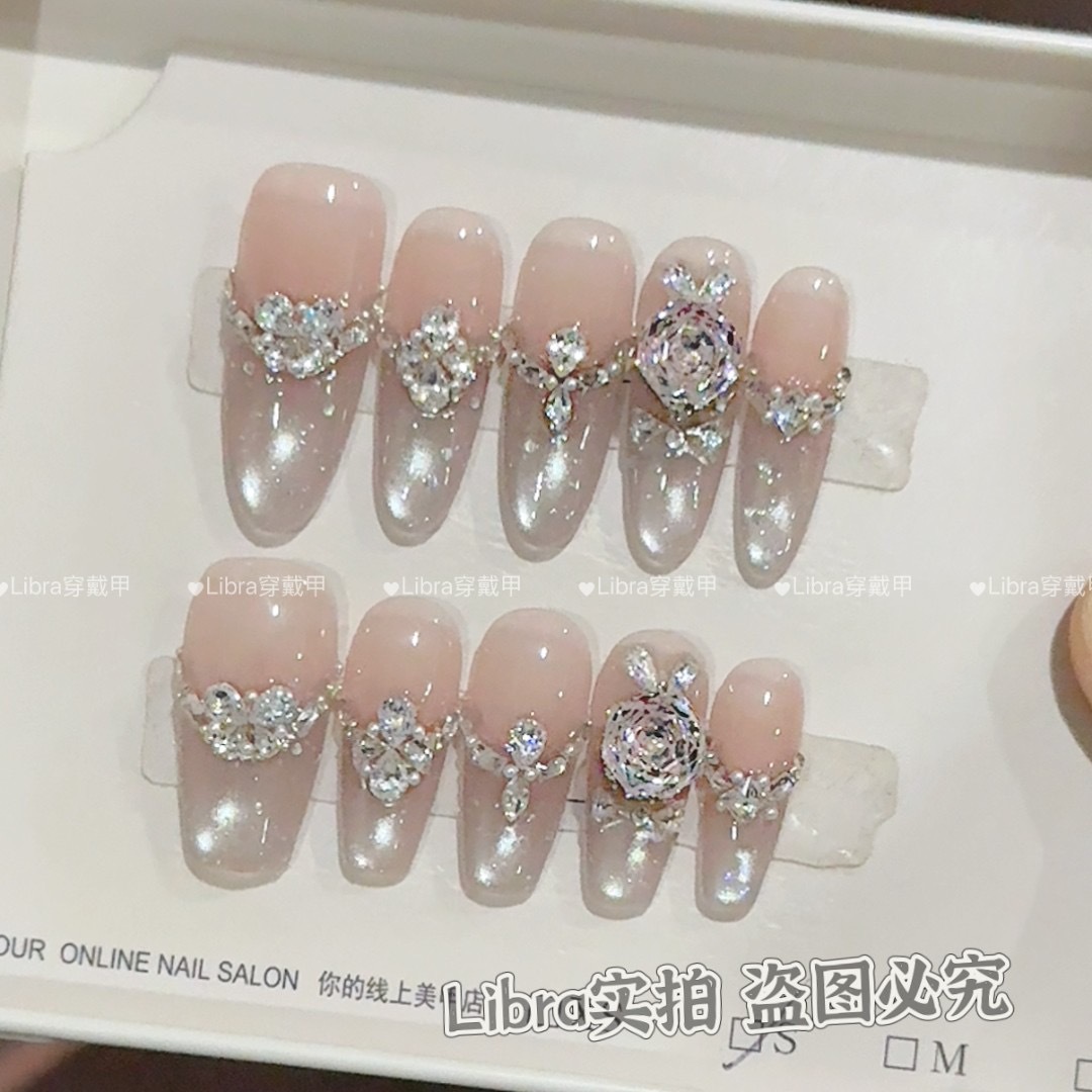 【千禧玫瑰】纯手工高定猫眼手工穿戴甲气质美甲百搭穿戴甲纯手工