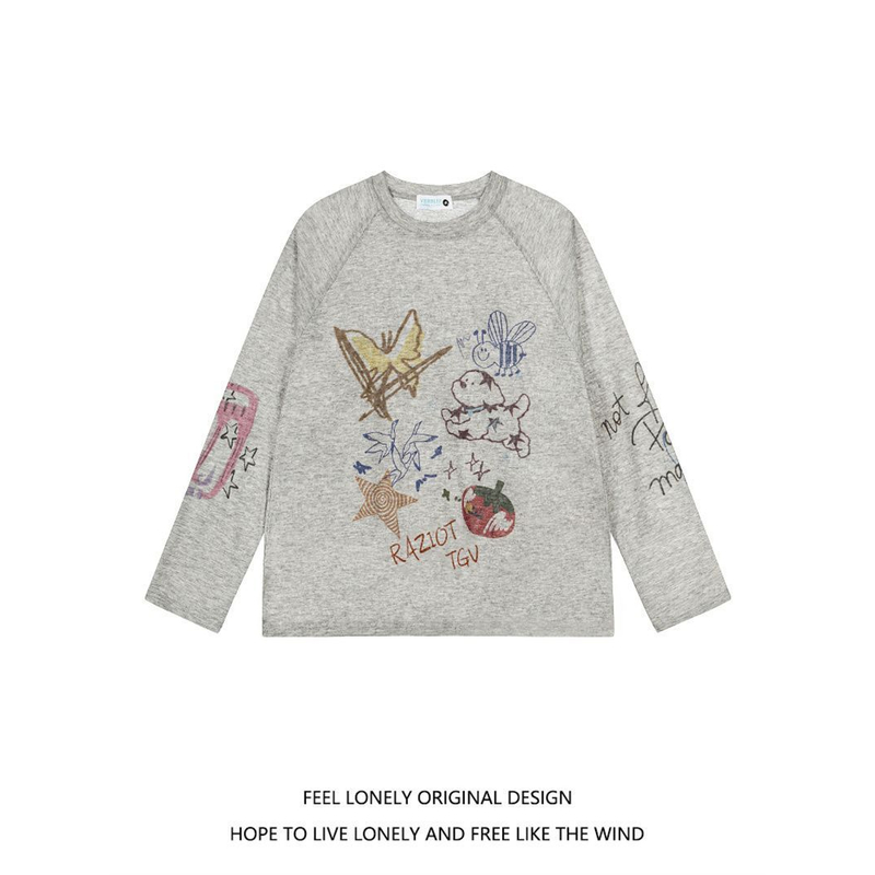 【ZHAP】新款早秋款防晒罩衫长袖t恤上衣女浅灰色成熟小众爆款简约