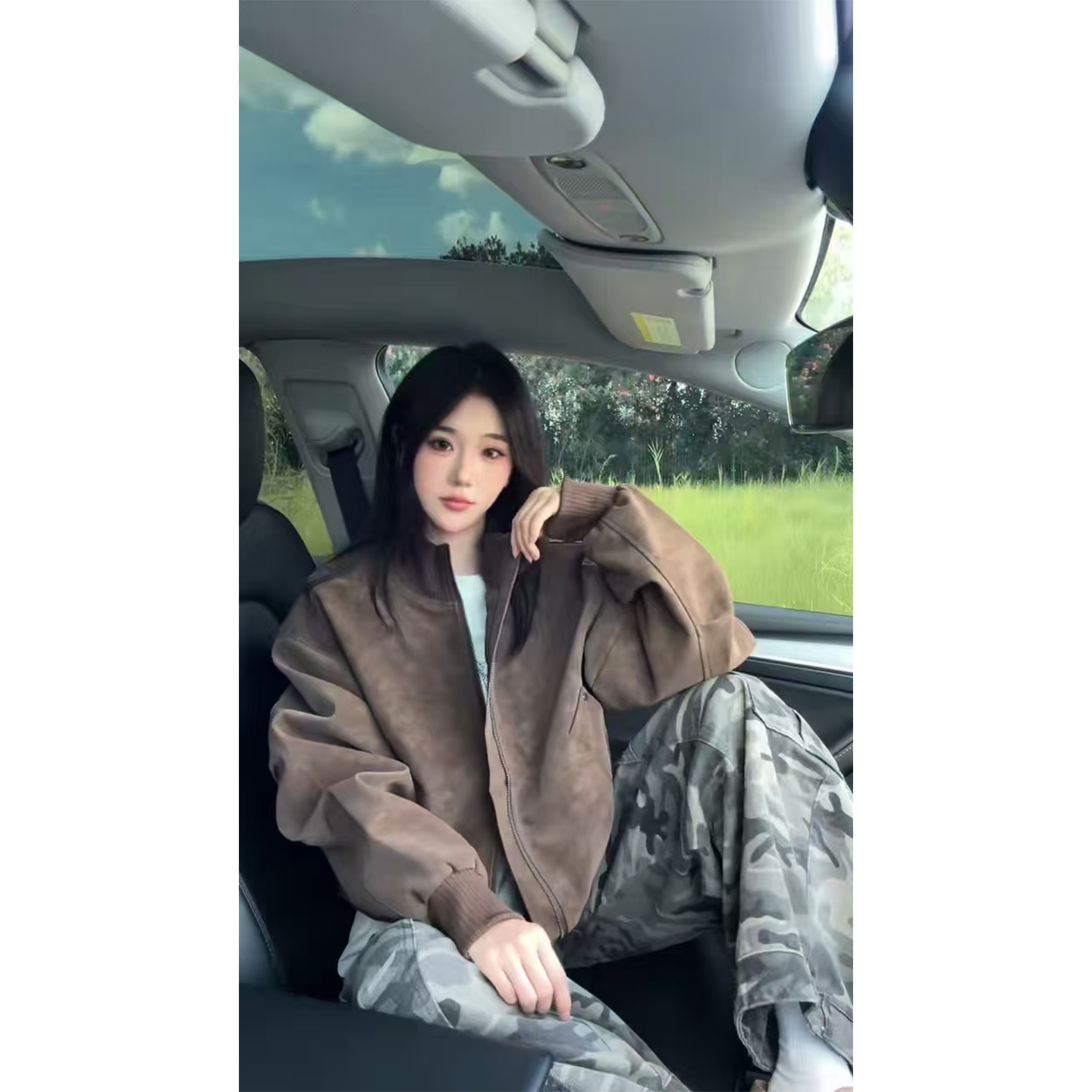 美式PU皮衣外套棒球服男女春秋季美拉德复古立领短款飞行员夹克潮