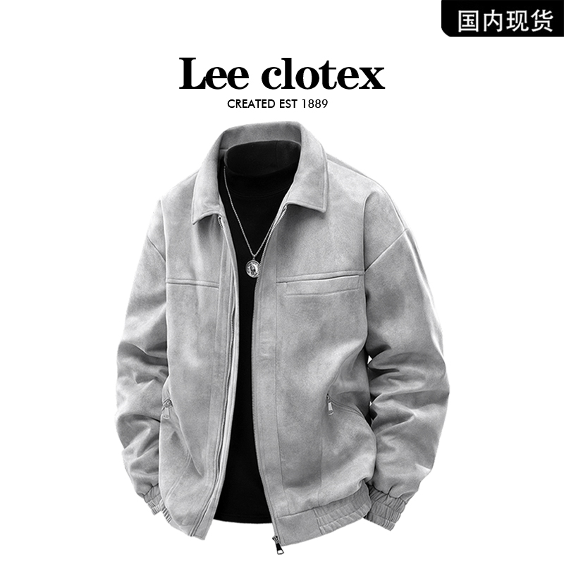 【品牌现货撤柜】LEECLOTEX春秋季大码男士夹克休闲潮流宽松外套潮