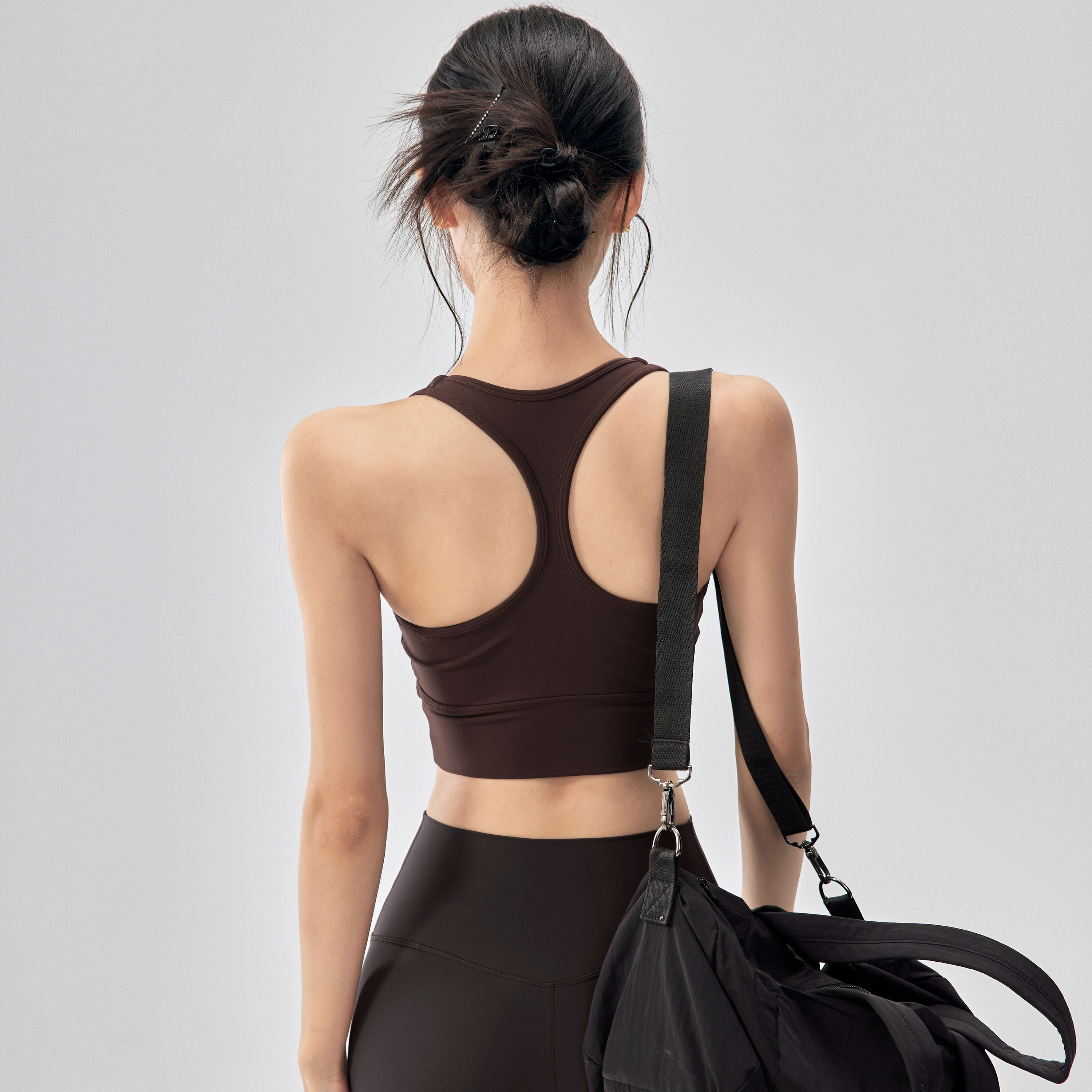 带胸垫瑜伽背心女外穿防震运动内衣工字美背普拉提训练服健身文胸