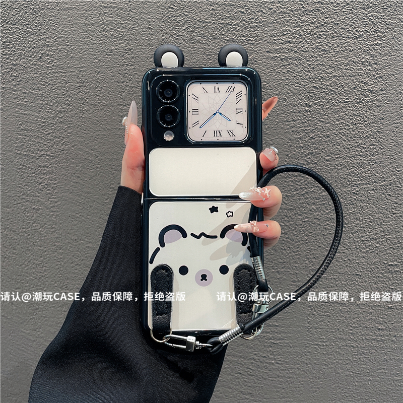 折叠奶油壳适用华为荣耀/OPPO/VIVO/小米/三星华为novaflip手机壳