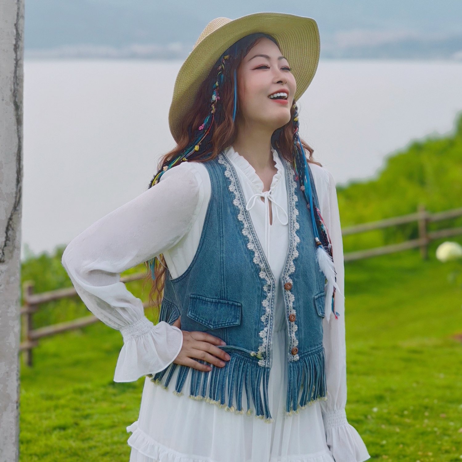 【董艺旅行穿搭】俏黄蓉·牛仔流苏马甲旅游必备新疆内蒙旅行百搭