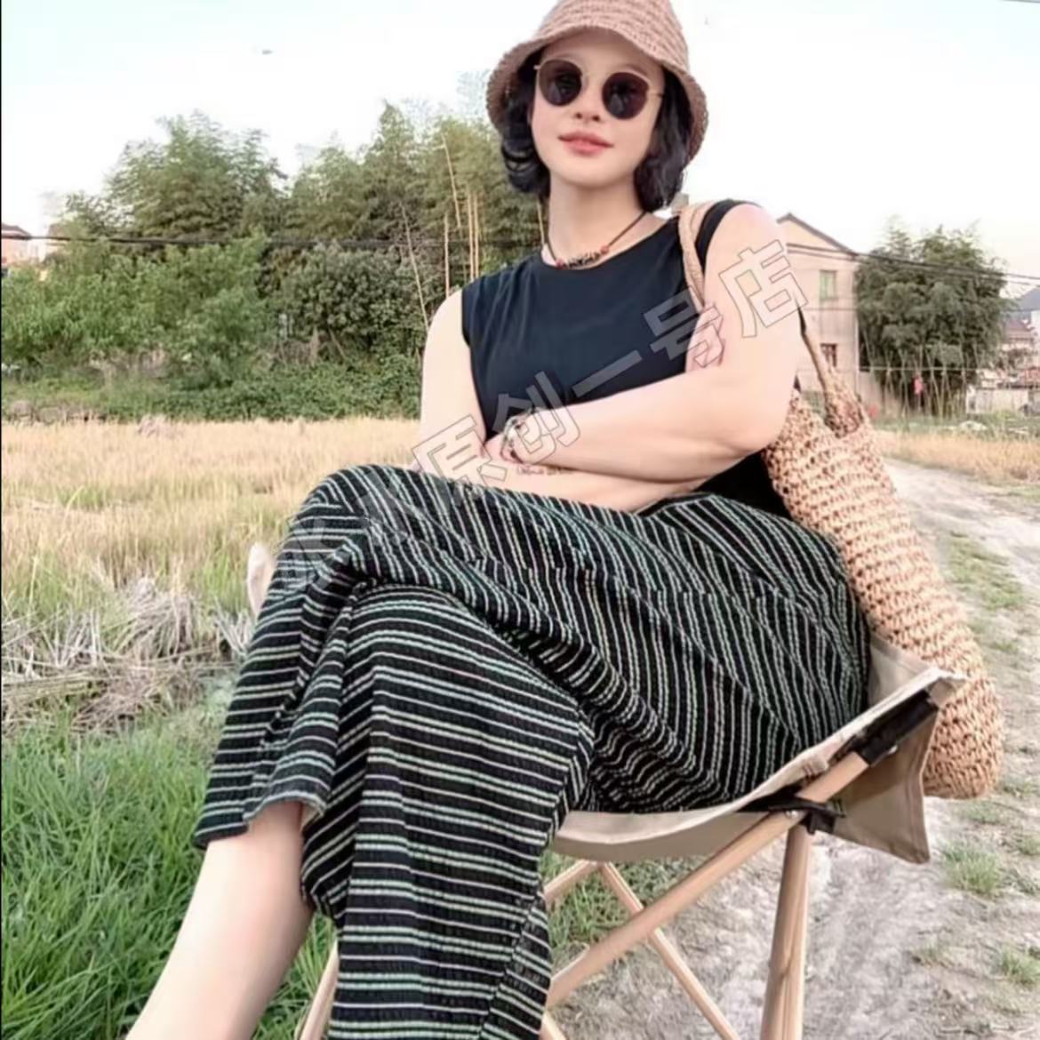 5718夏季新品棉条纹休闲裤百搭舒服