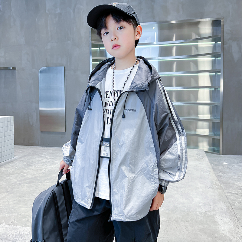 男童防晒服2025新款夏季冰丝透气儿童防晒衣中大童男孩外套轻薄款