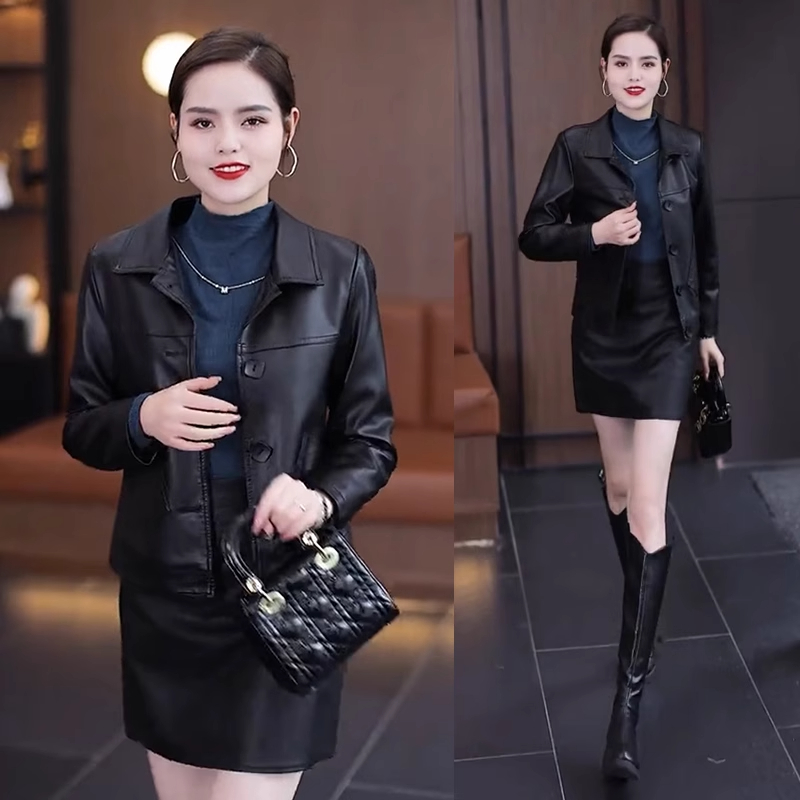 拉夏贝尔皮衣短外套女2025年春秋新款时尚百搭小个子休闲PU皮夹克
