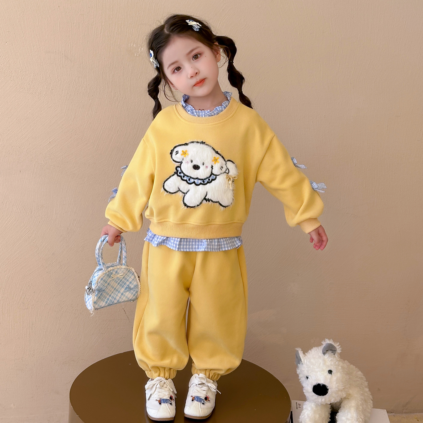 女童套装洋气卡通儿童卫衣休闲裤子两件套小女孩宝宝秋装2025新款