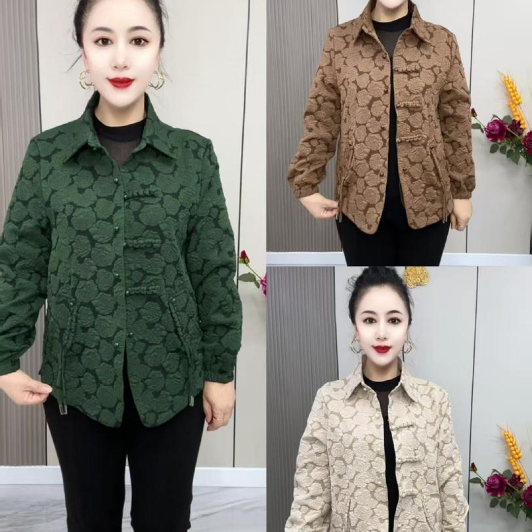 X2502款方领盘扣外套