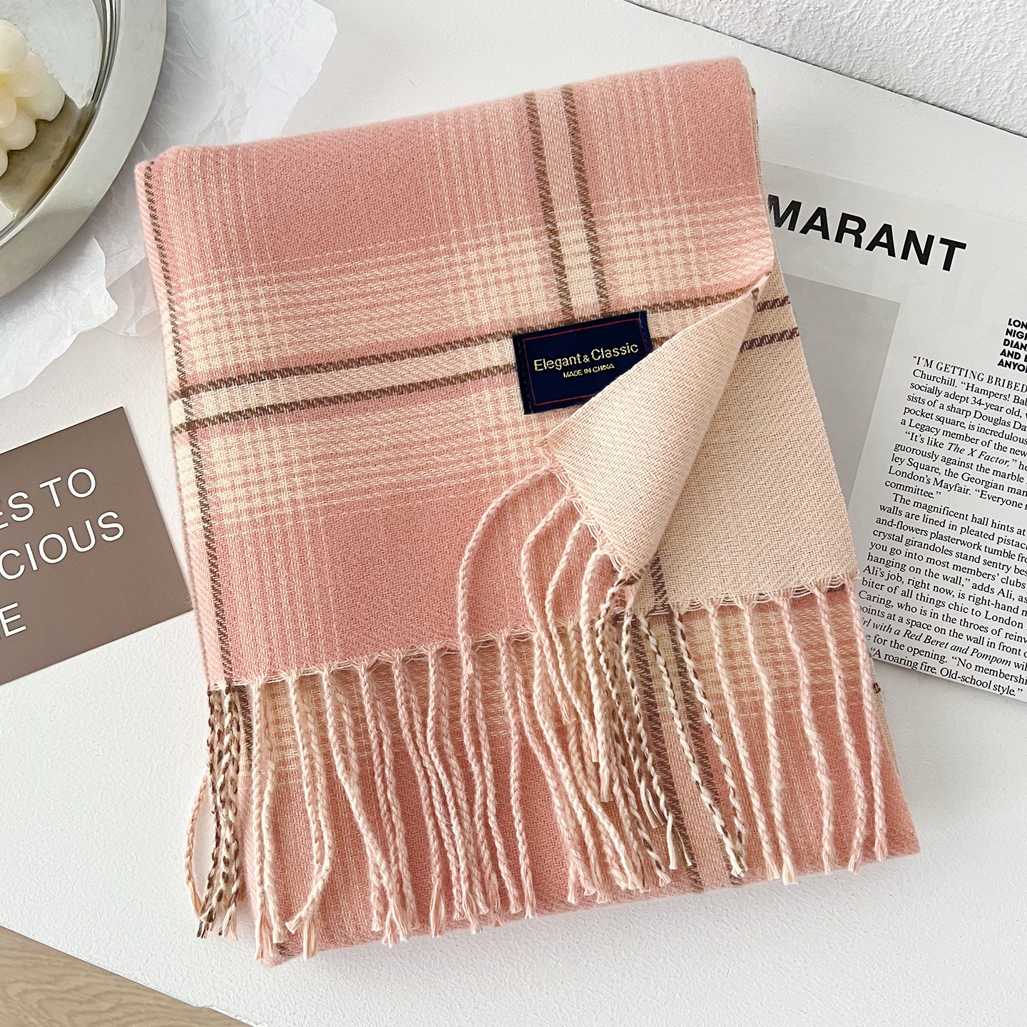 英国CospKosp围巾女秋冬季双面格子韩系加厚披肩高级氛围保暖围脖