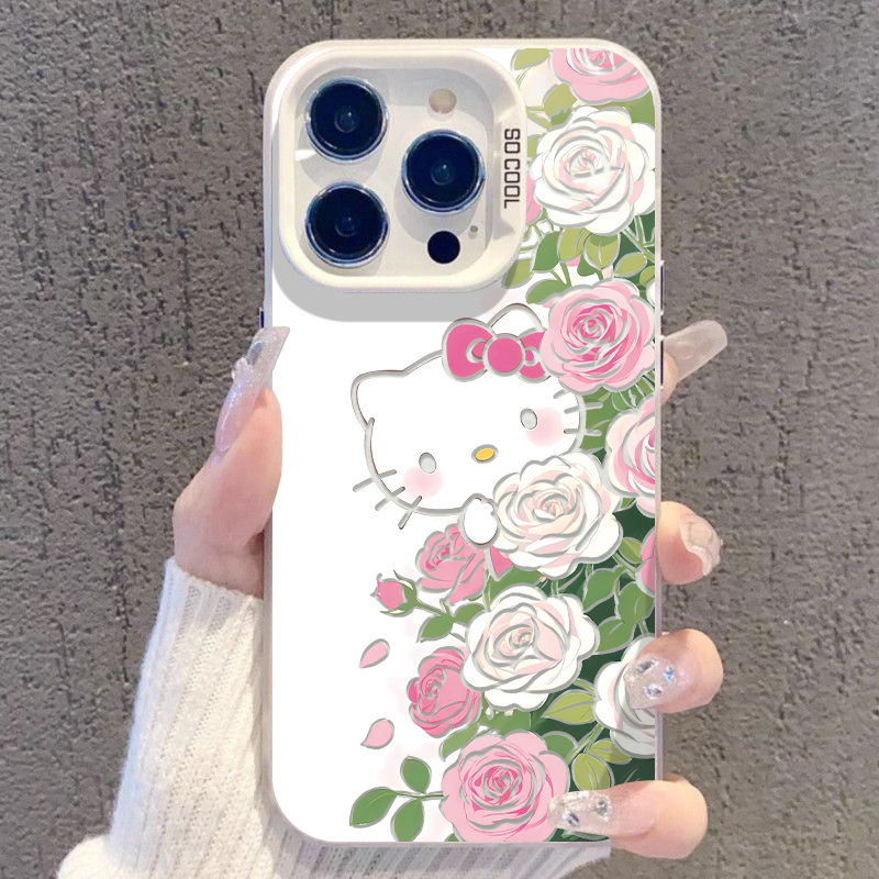 适用于苹果16华为OPPO小米VIVO简约新颖彩银壳手机壳KA0431