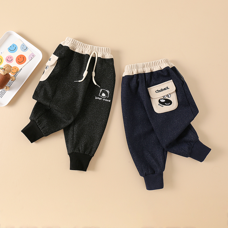 儿童装男童裤子春秋款2025新款宽松仿牛仔裤男孩痞帅洋气休闲裤潮