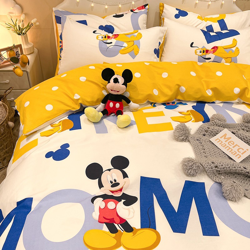 迪士妮纯棉被套单件150x200x230宿舍床单人儿童全棉被罩三四件套