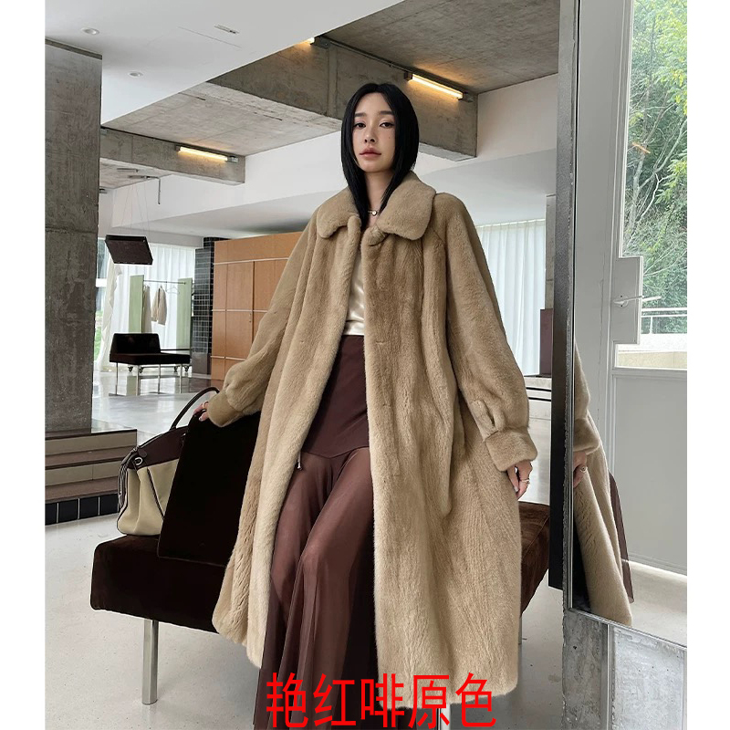 真漂亮2025海宁反季促销新款立翻领真貂整貂水貂皮草女爆款外套