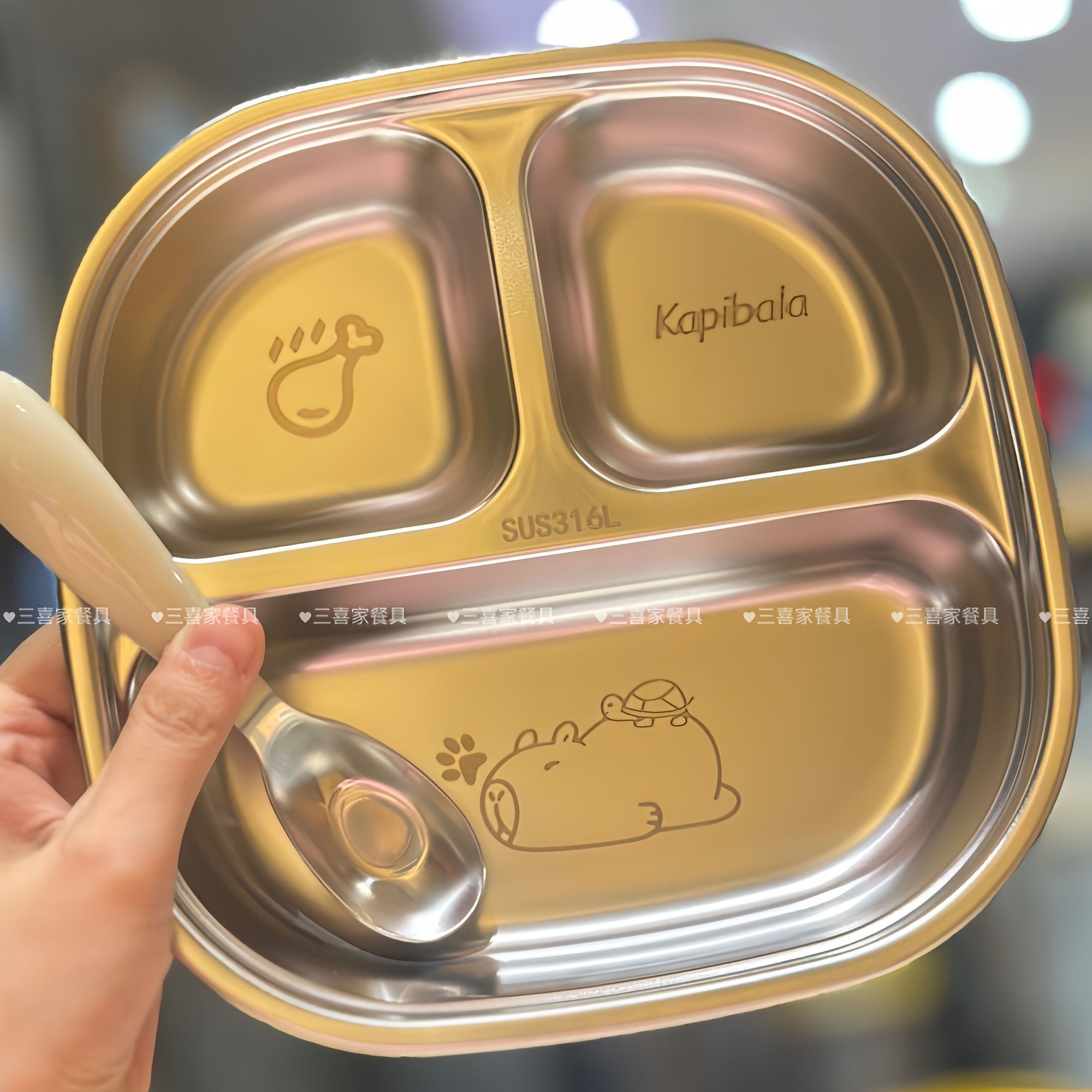 不锈钢儿童餐盘分格宝宝男女小孩吃饭盘婴幼儿园专用餐具饭碗