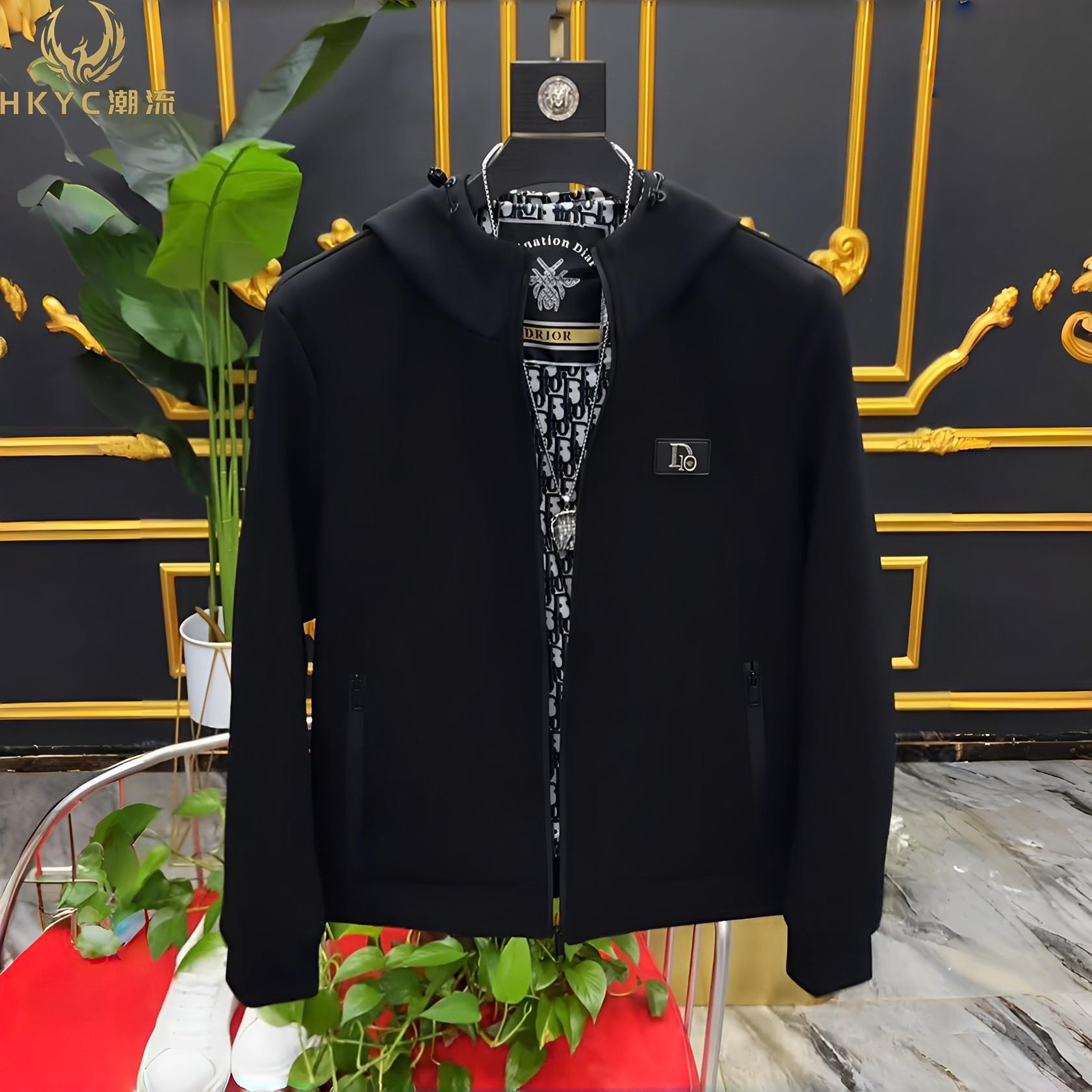 HKYC连帽夹克男2025年秋冬新款简约百搭舒适休闲运动潮牌休闲