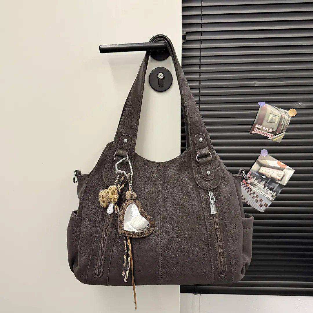 法式复古高级感大容量托特包女2025冬季新款斜挎百搭高级感单肩包