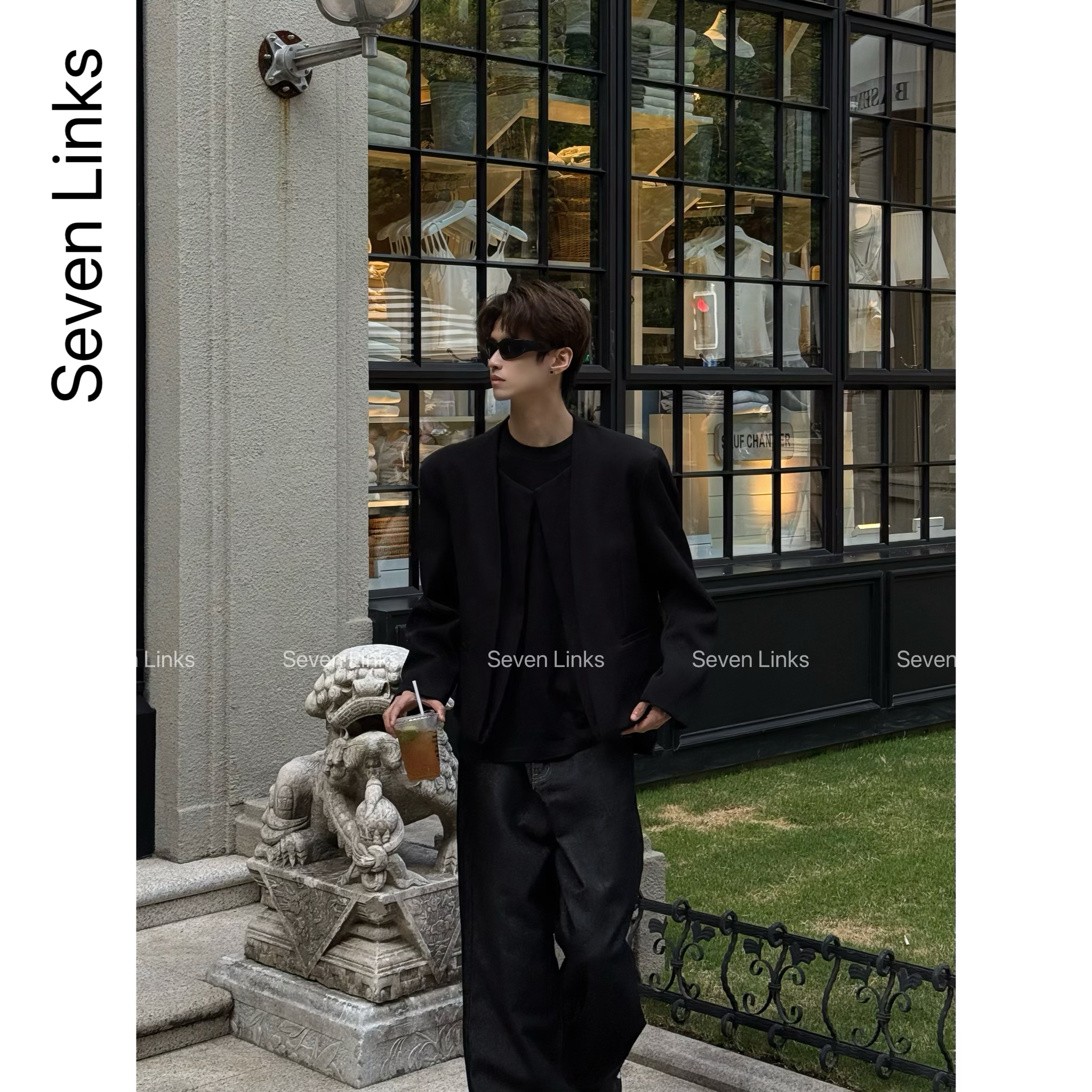 7Links丨【把妹王】松弛感轻奢无领小西装高级感休闲潮流夹克西服