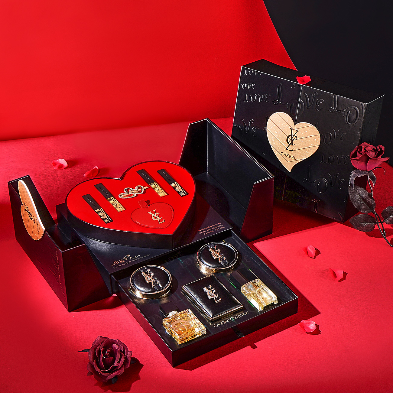 YCL圣罗口红香水礼盒彩妆套装送女友生日礼物推荐气垫香茜儿正品