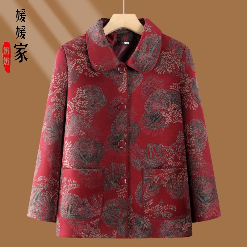 中老年衬衫妈妈外套长袖6070老人衣服奶奶老太太春秋洋气上衣外套