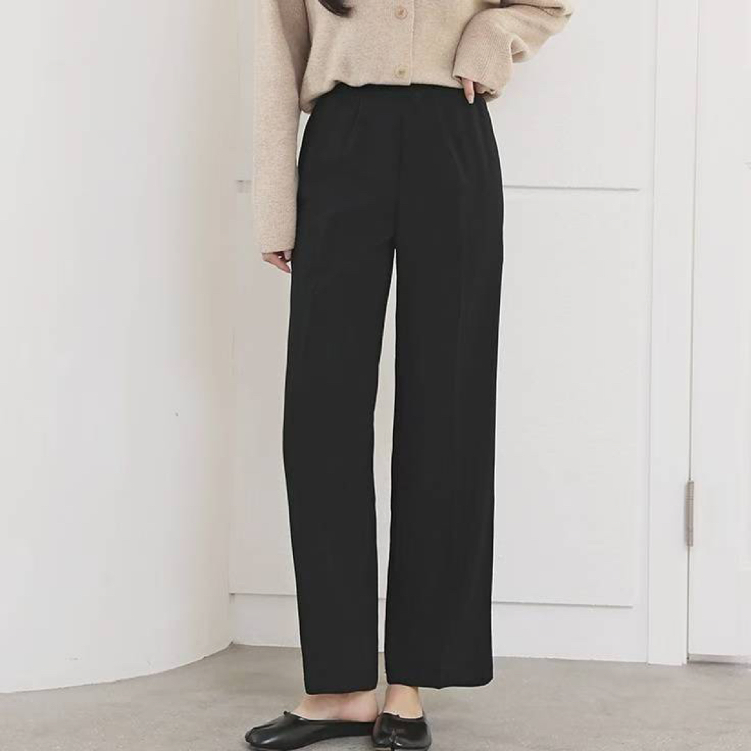 韩国东大门冬季加绒阔腿西裤#레몬통기모