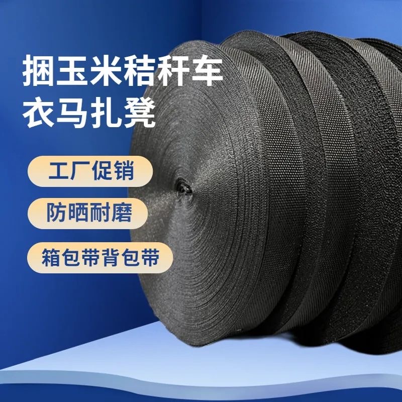 绳黑色扁带绳自动扣包车车衣包边带大棚座包行李边条捆绑