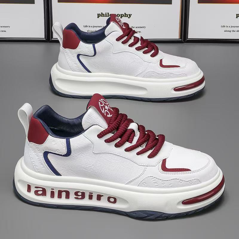 西域骆驼男鞋2025新款秋季潮流百搭休闲板鞋男士运动厚底时尚潮鞋