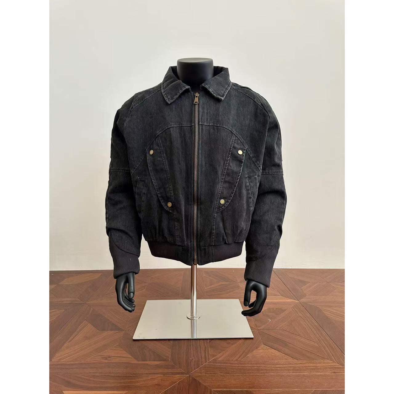 CHEUNG JASON秋冬做旧复古加厚解构外套重磅水洗牛仔棉服夹克男女