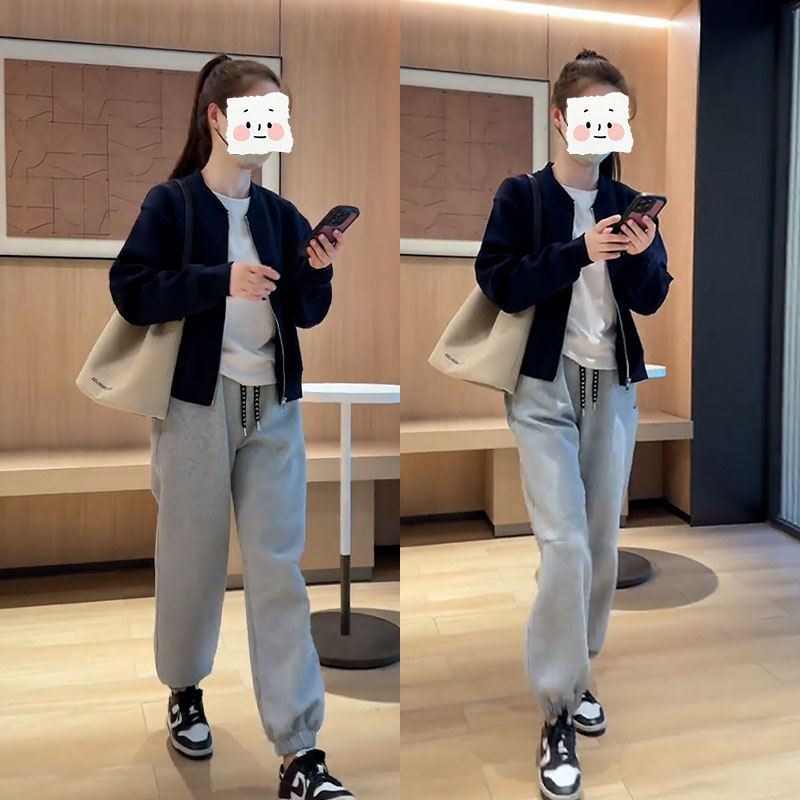 2025秋季新款设计感时尚百搭长袖开衫女内搭打底衫休闲裤两件套装