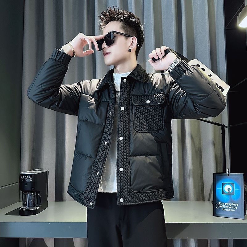 设计感麦穗拼接棉服男冬季潮流2025新款休闲棉衣加厚外套痞帅男装