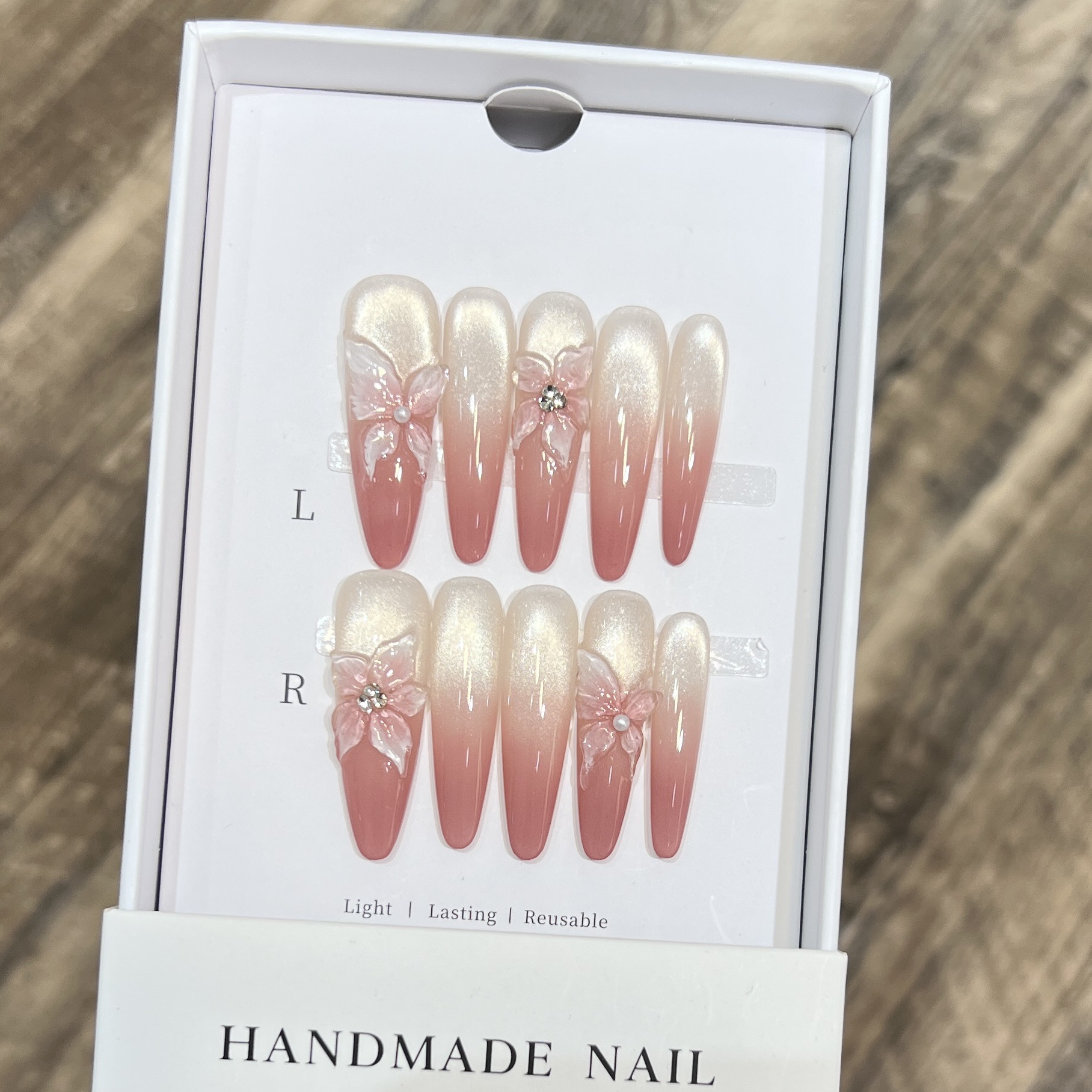 【西域风情】法式玻璃猫眼美甲冰裂立体雕花穿戴甲纯手工