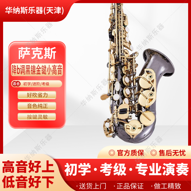 黑镍金键小高音降B调萨克斯儿童成人中老年初学考级   通用零基础