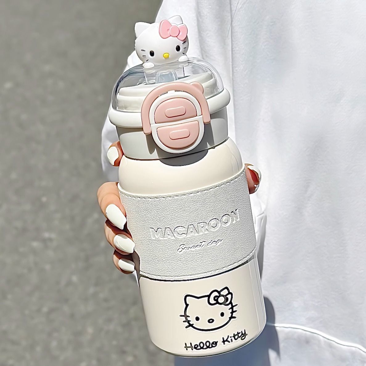 恒度hellokitty水杯保温杯秋冬女生保温杯带吸管杯子外出携带学生