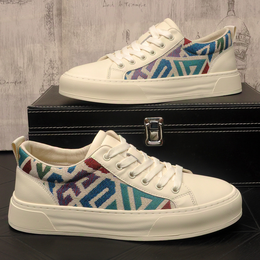 美式板鞋男复古潮牌2025秋季新款时尚休闲鞋学院风男真皮轻奢撞色