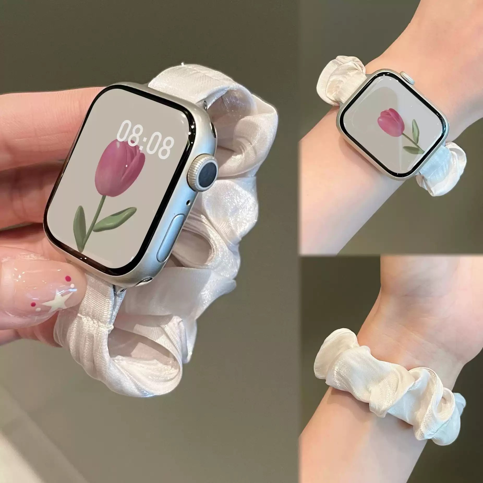 高级感法式发圈表带适用华为FIT4/Fit3小米9pro/8pro红米watch5/4