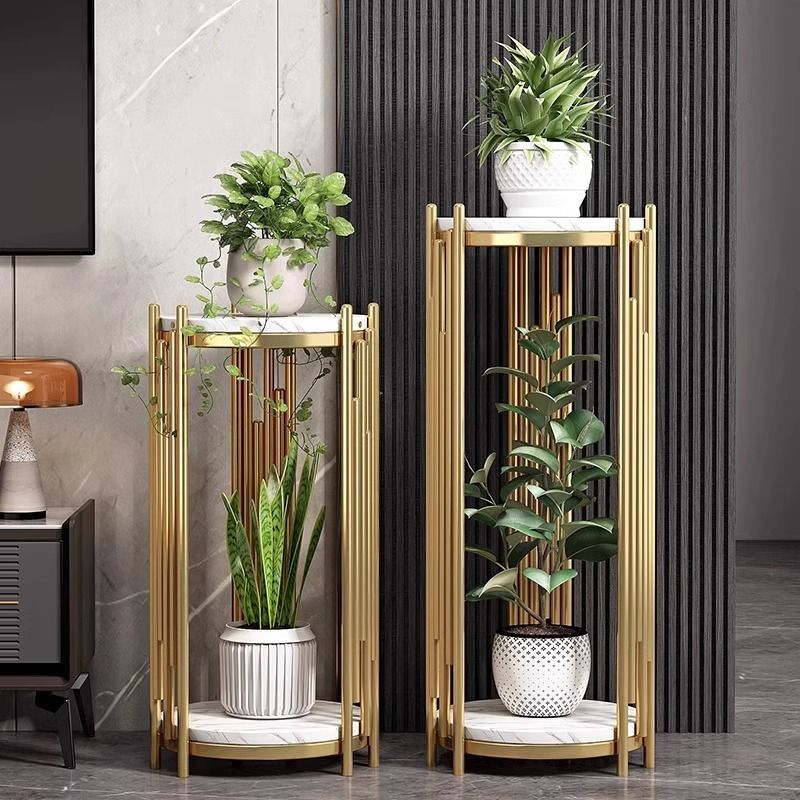 花架子网红款简约铁艺落地客厅电视柜旁阳台摆件花架子阳台置物架