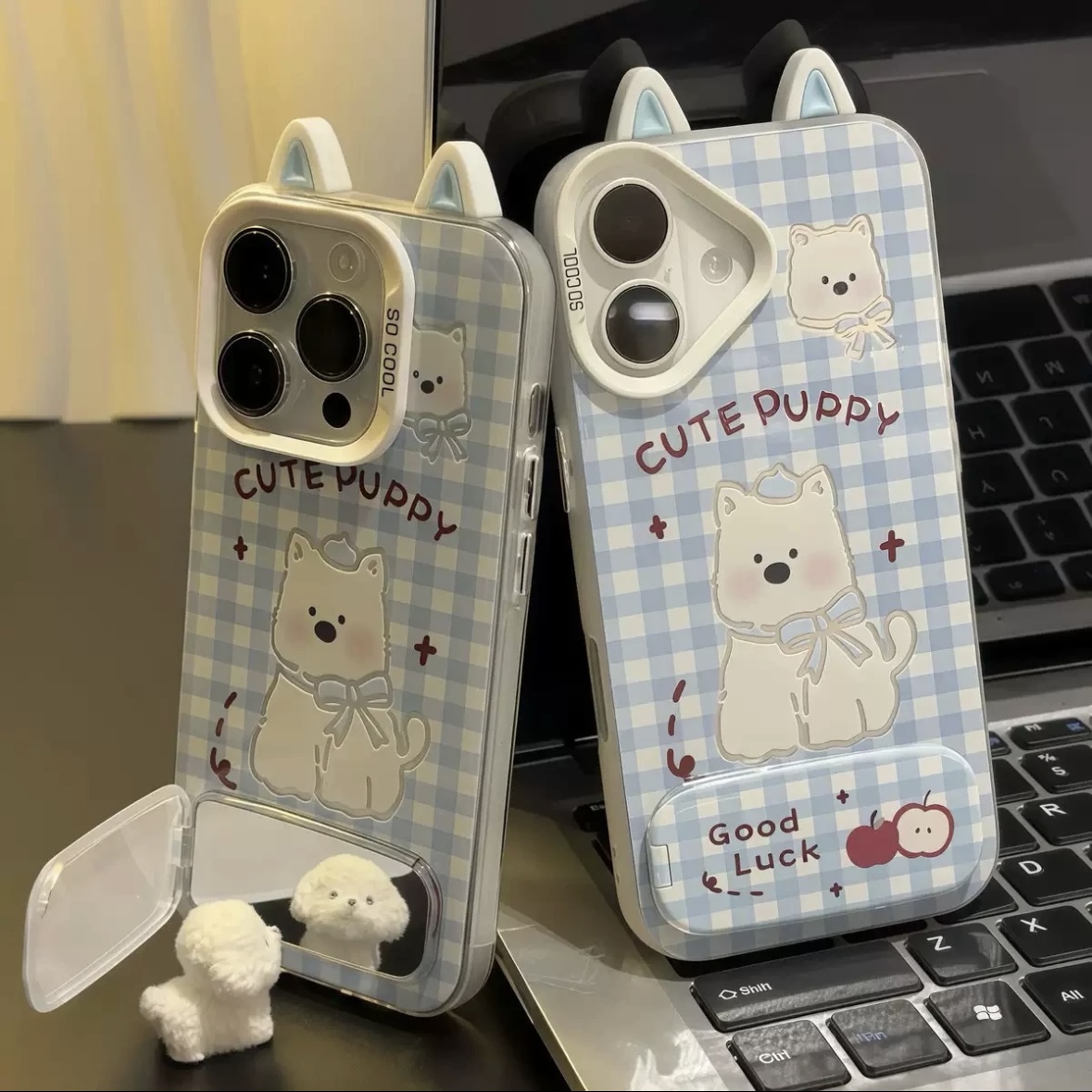 奶蓝西高地适用苹果iphone小米15promax防摔vivo华为oppo手机壳女